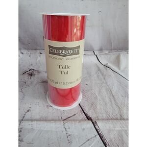 Celebrate It Red Tulle Spools, 6” x 20 YD New